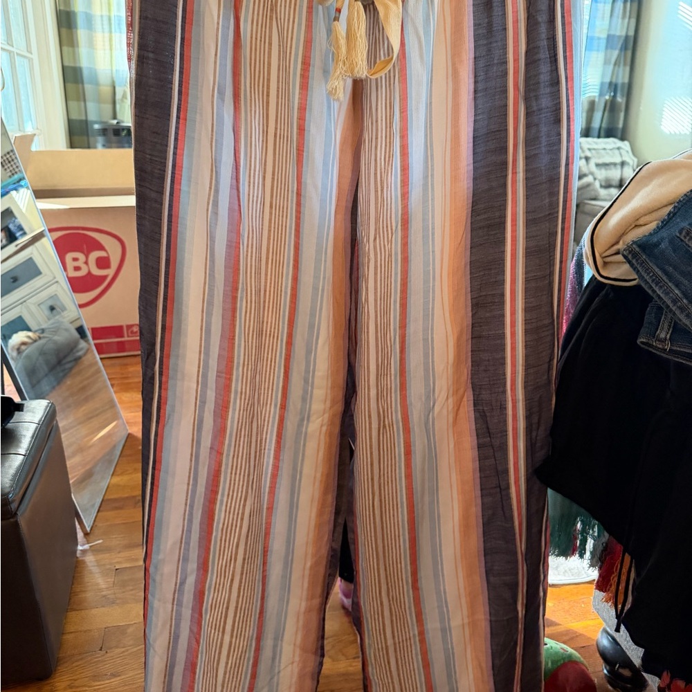 Striped Multicolor Wide-Leg Pants